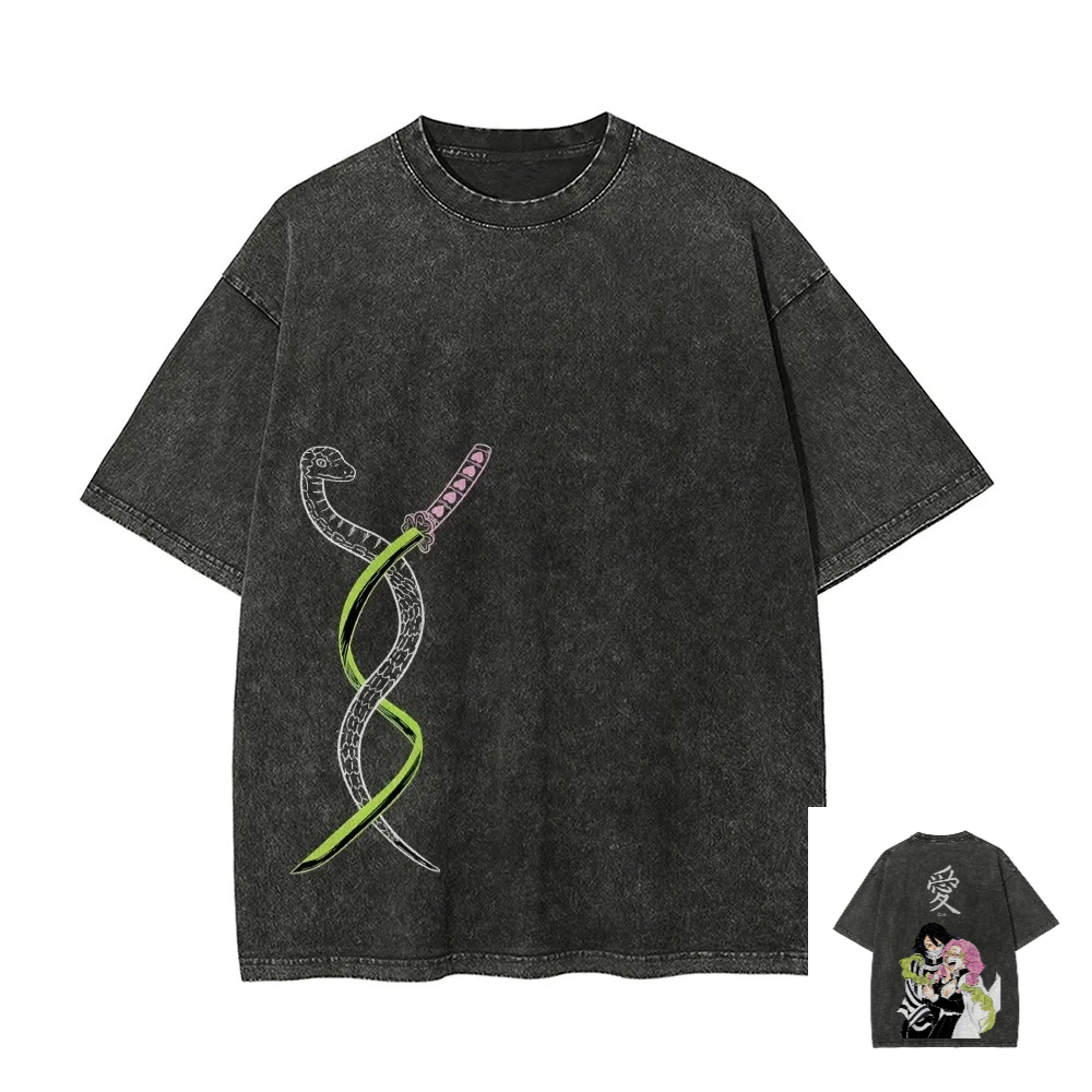 Kimetsu No Yaiba Washed T-Shir - Anime Merchandise Store Japan 评论和价格