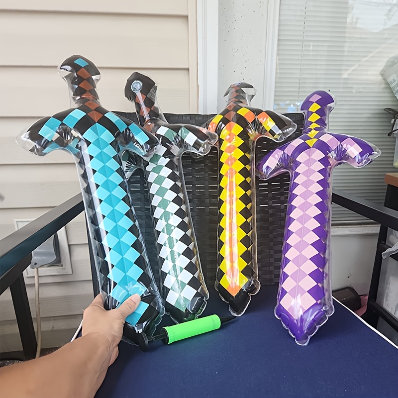 3Pcs Pixel Style Inflatable Sw - Cosplay Prop Sword 评论和价格