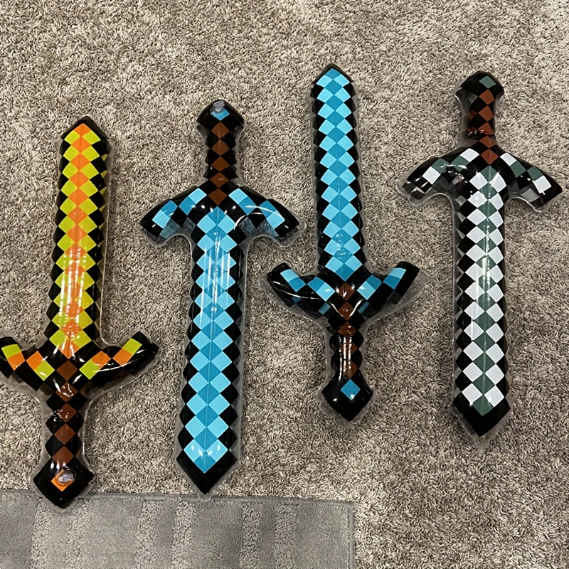 3Pcs Pixel Style Inflatable Sw - Cosplay Prop Sword 评论和价格